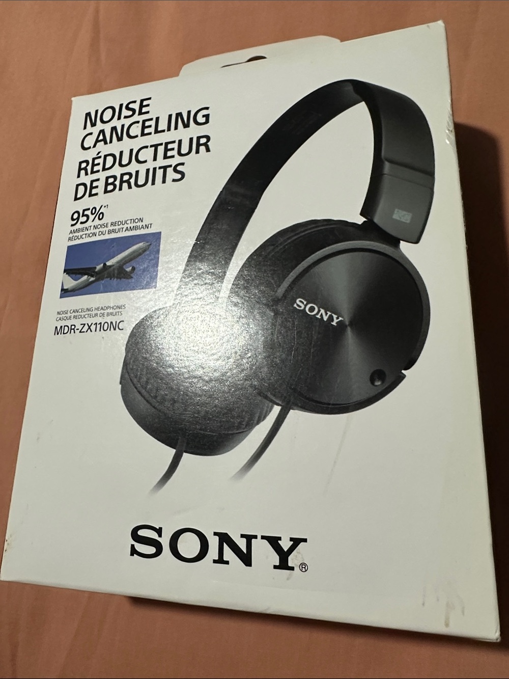 NWT Sony Black Over-Ear Noise Cancelling Headphones (MDR-ZX110NC)